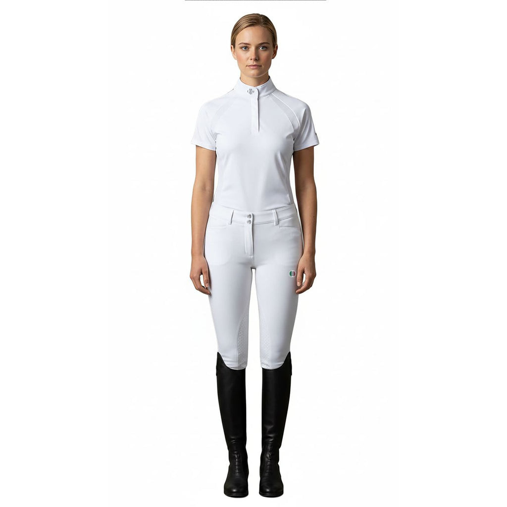 Fresno White Ladies Knee Grip Breeches - Løwenborg - C2E