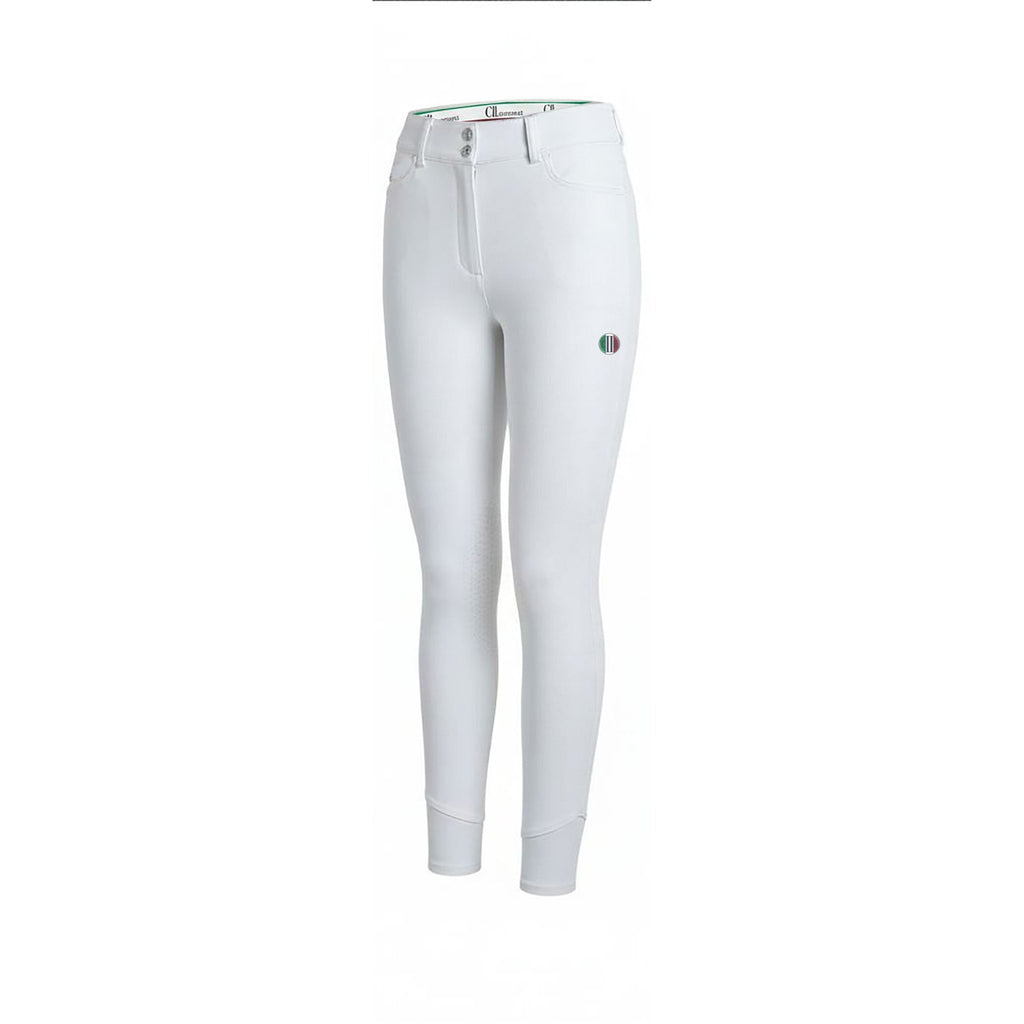 Fresno White Ladies Knee Grip Breeches - Løwenborg - C2E