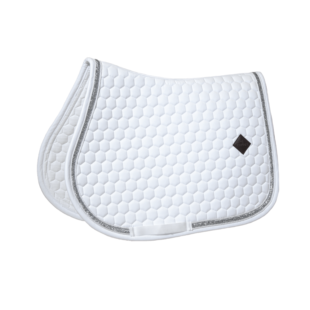 Kentucky Saddle Pad Glitter Band Jumping - Hvit/Sølv
