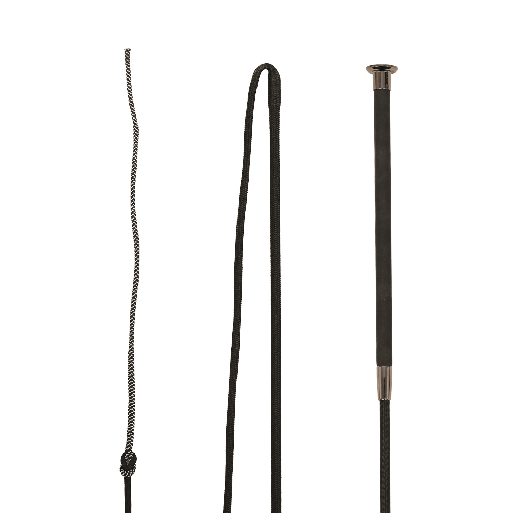 Lunging Whip Control Leather Grip - Svart 180cm