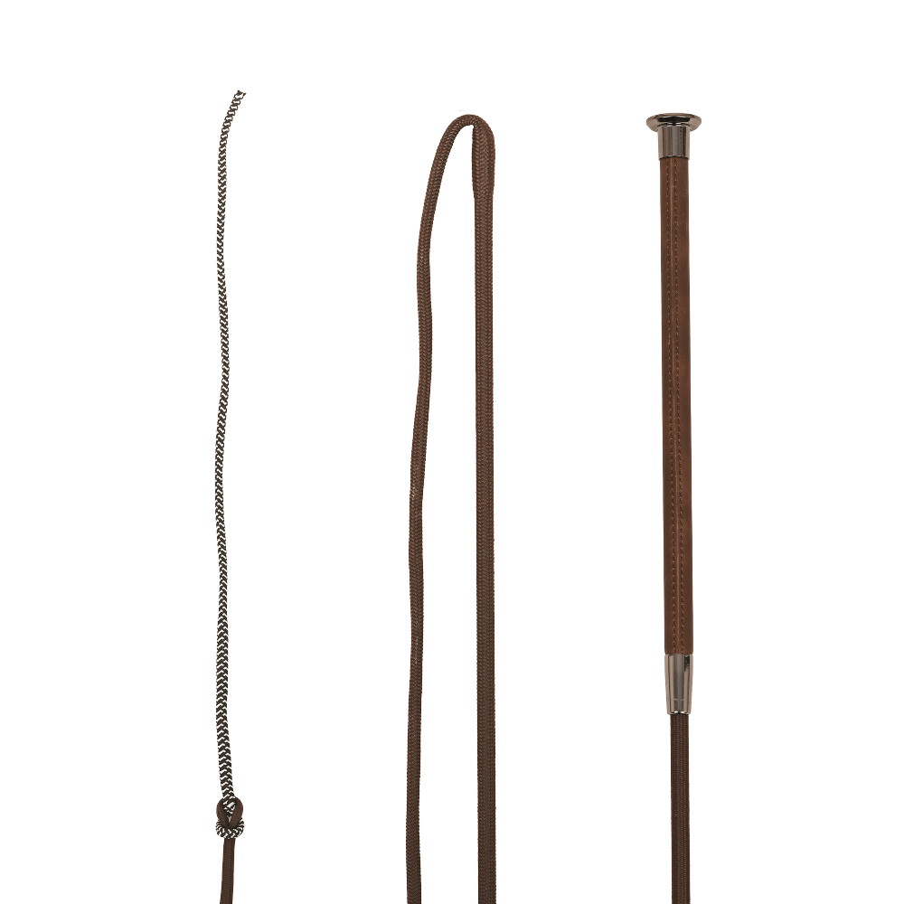 Lunging Whip Control Leather Grip - Brun 200cm