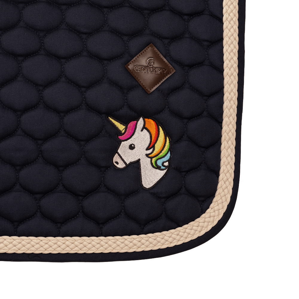 Kentucky Saddle Pad with Plaited Cord Unicorn Dressage - Navy