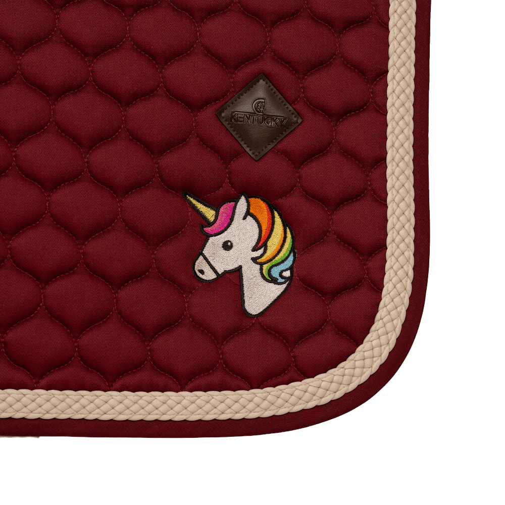 Kentucky Saddle Pad with Plaited Cord Unicorn Jumping - Bordeaux