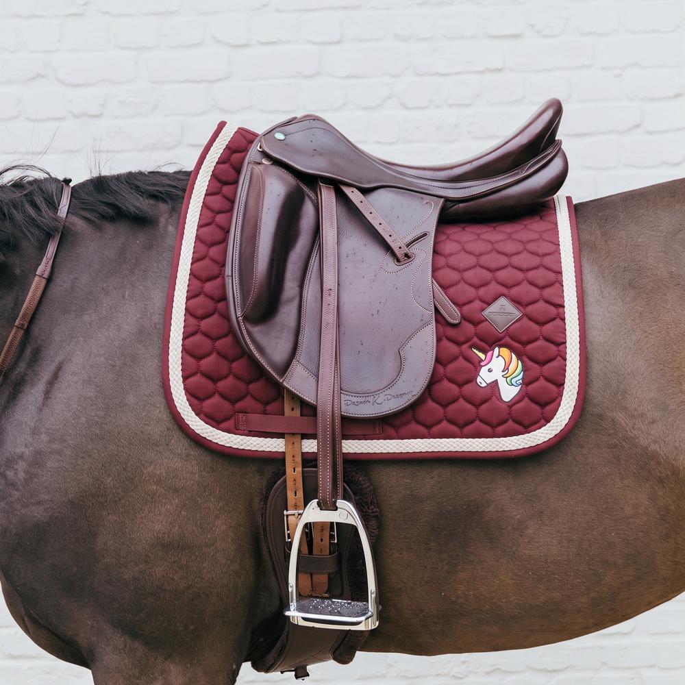 Kentucky Saddle Pad with Plaited Cord Unicorn Dressage - Bordeaux