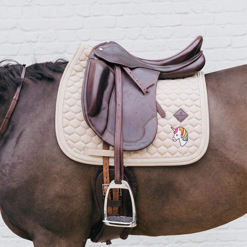 Kentucky Saddle Pad with Plaited Cord Unicorn Dressage - Beige