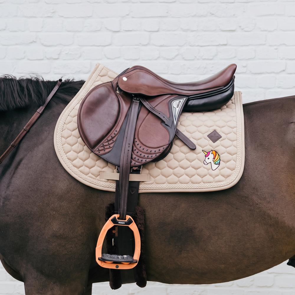 Kentucky Saddle Pad with Plaited Cord Unicorn Jumping - Beige