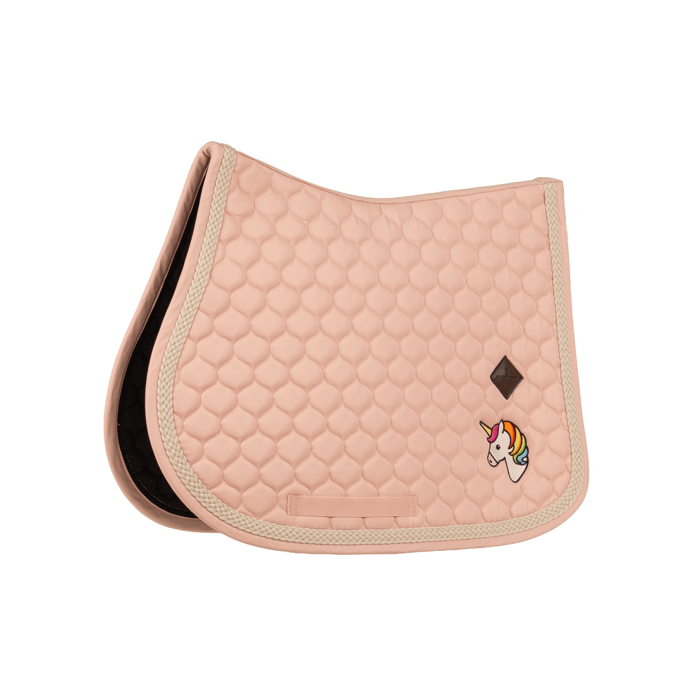 Kentucky Saddle Pad with Plaited Cord Unicorn Jumping - Lys rosa