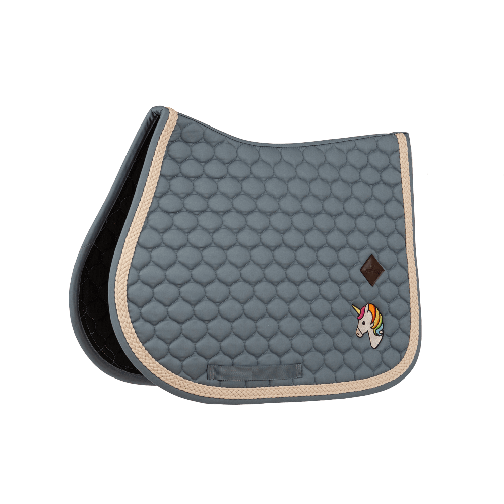Kentucky Saddle Pad with Plaited Cord Unicorn Jumping - Lyseblå