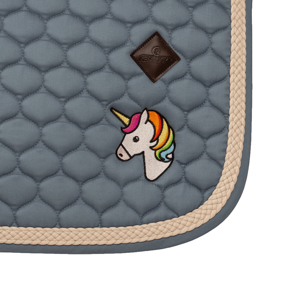 Kentucky Saddle Pad with Plaited Cord Unicorn Jumping - Lyseblå