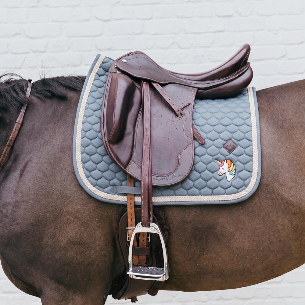 Kentucky Saddle Pad with Plaited Cord Unicorn Dressage - Lyseblå