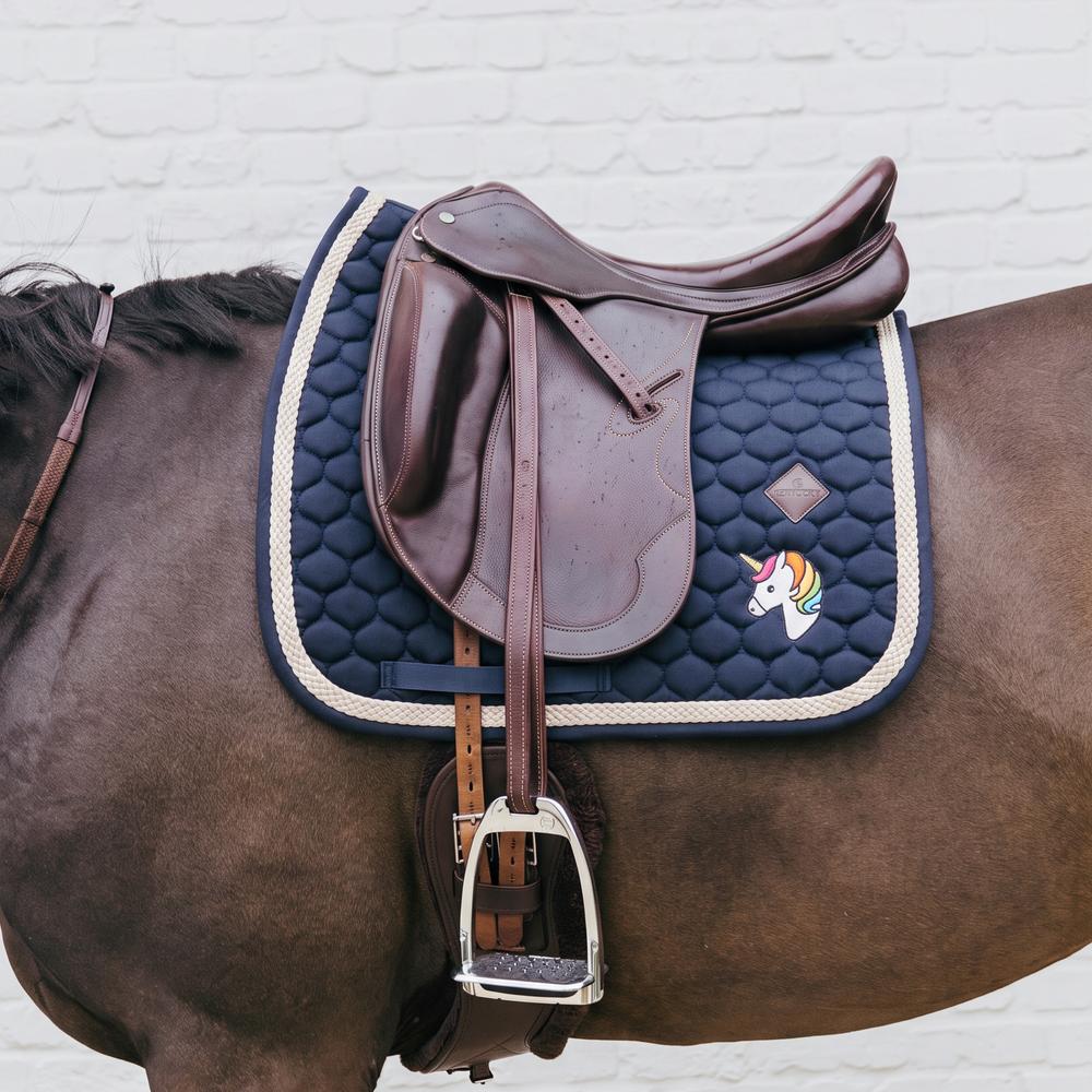 Kentucky Saddle Pad with Plaited Cord Unicorn Dressage - Navy
