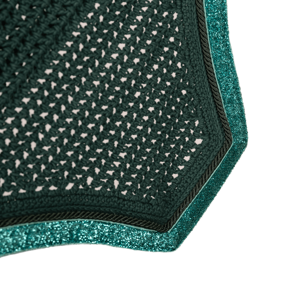 Kentucky Fly Veil Glitter Band Wellington - Emerald