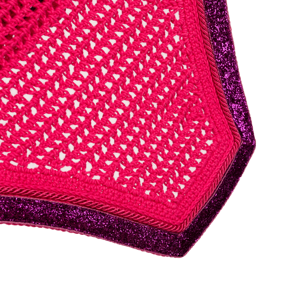 Kentucky Fly Veil Glitter Band Wellington - Rosa