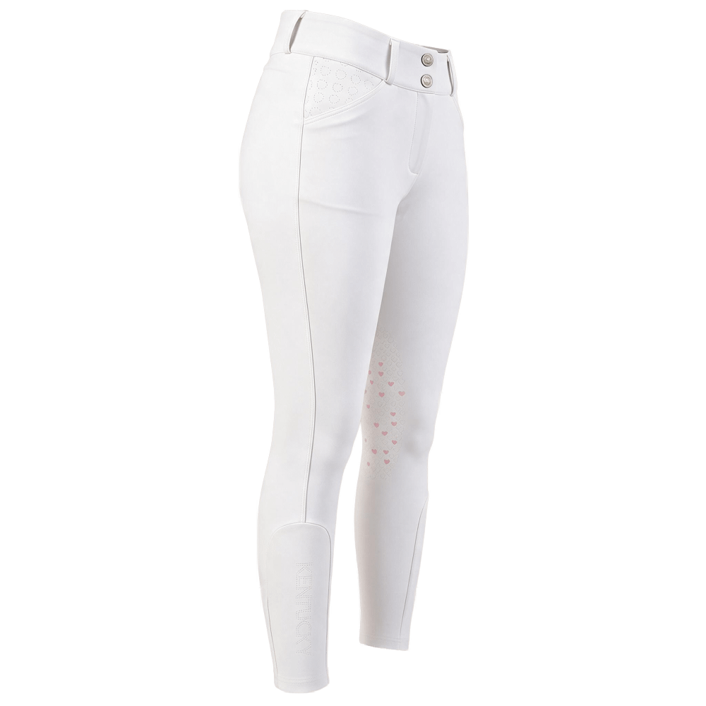 Kentucky Miami Women Breeches Heart Knee Grip - Hvit