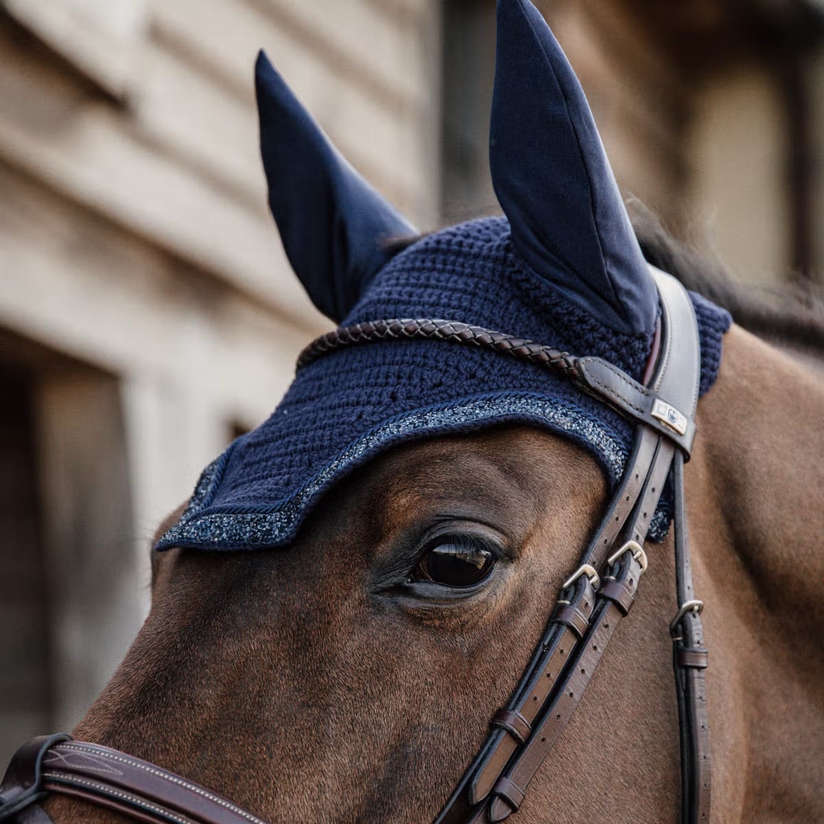 Kentucky Fly Veil Wellington Glitter Stone - Løwenborg - Kentucky Horsewear