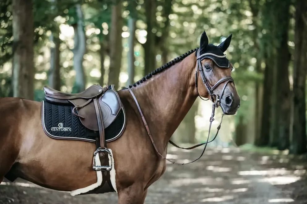 Kentucky Saddle Pad Fishbone Leather Jumping - Løwenborg - Kentucky Horsewear