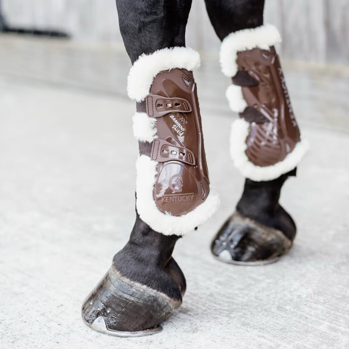 Kentucky Vegan Sheepskin Tendon Boots Bamboo Elastic - Løwenborg - Kentucky Horsewear