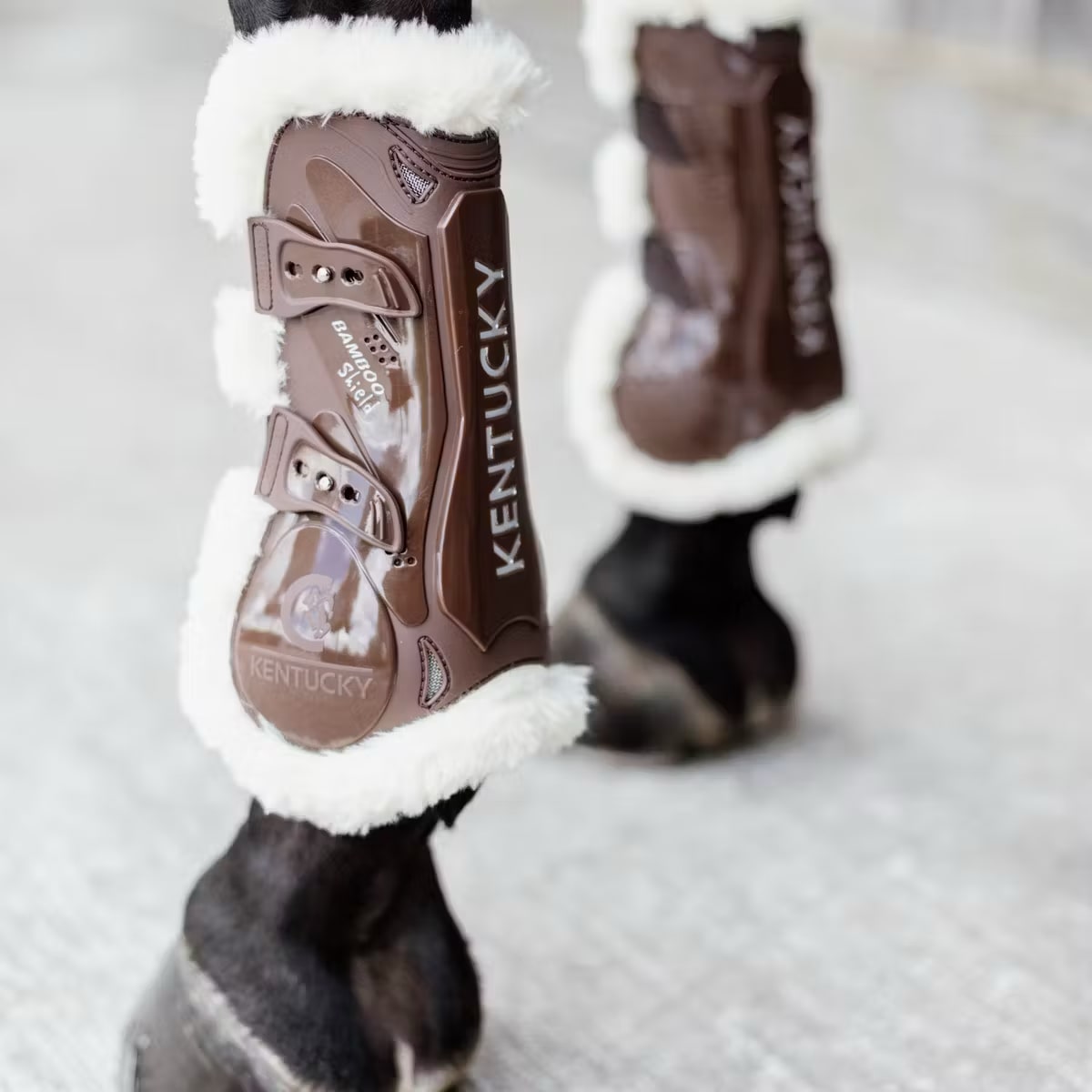 Kentucky Vegan Sheepskin Tendon Boots Bamboo Elastic - Løwenborg - Kentucky Horsewear
