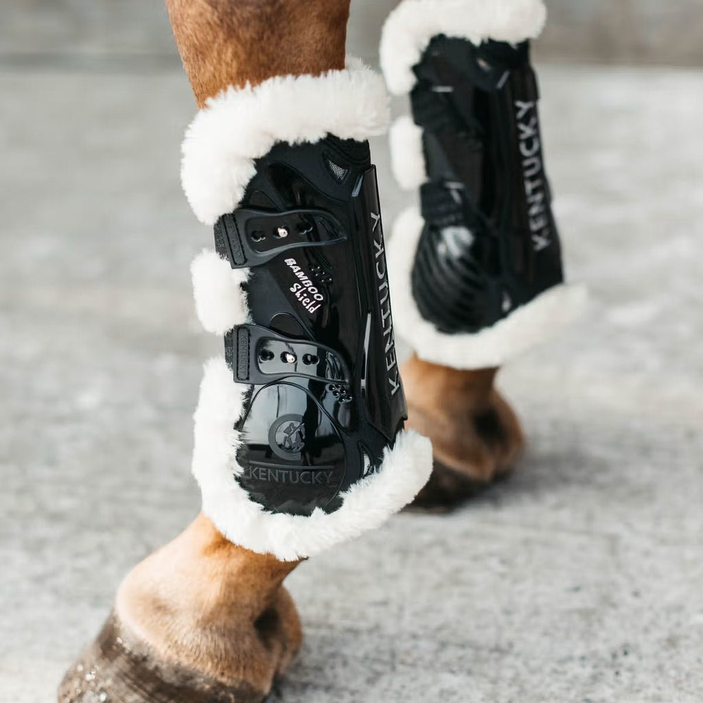 Kentucky Vegan Sheepskin Tendon Boots Bamboo Elastic - Løwenborg - Kentucky Horsewear