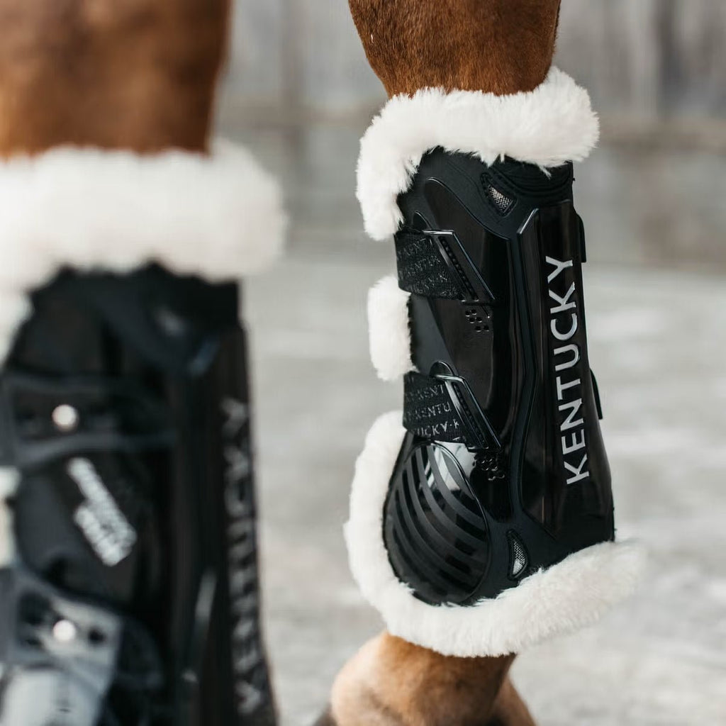 Kentucky Vegan Sheepskin Tendon Boots Bamboo Elastic - Løwenborg - Kentucky Horsewear