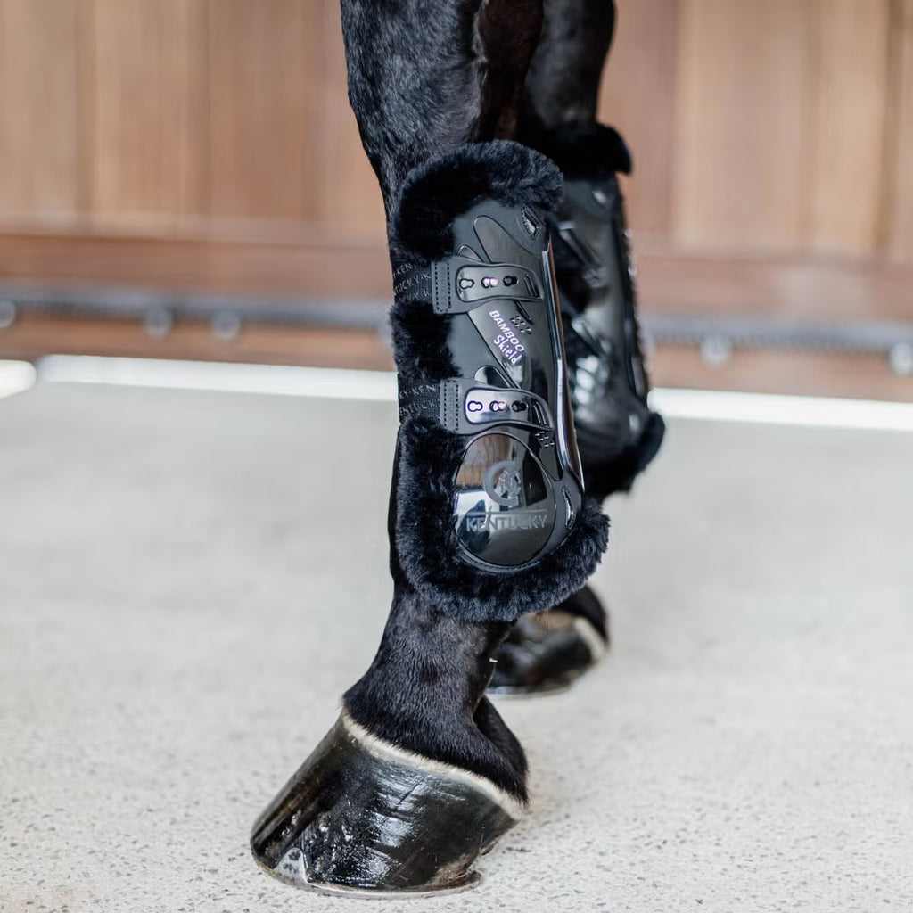 Kentucky Vegan Sheepskin Tendon Boots Bamboo Elastic - Løwenborg - Kentucky Horsewear