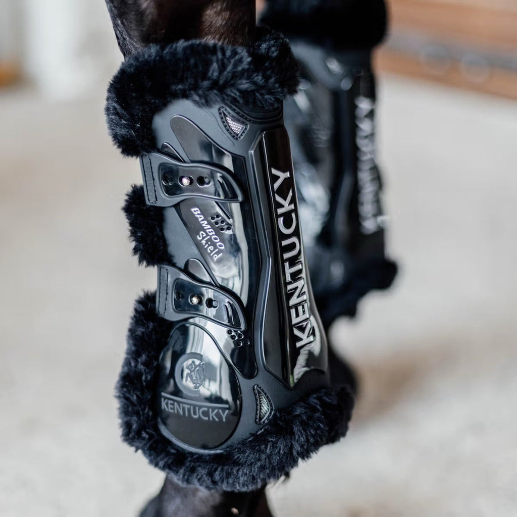Kentucky Vegan Sheepskin Tendon Boots Bamboo Elastic - Løwenborg - Kentucky Horsewear