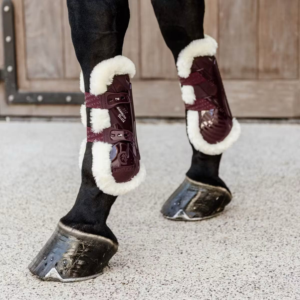 Kentucky Vegan Sheepskin Tendon Boots Bamboo Elastic - Løwenborg - Kentucky Horsewear