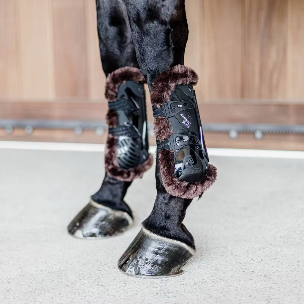 Kentucky Vegan Sheepskin Tendon Boots Bamboo Elastic - Løwenborg - Kentucky Horsewear