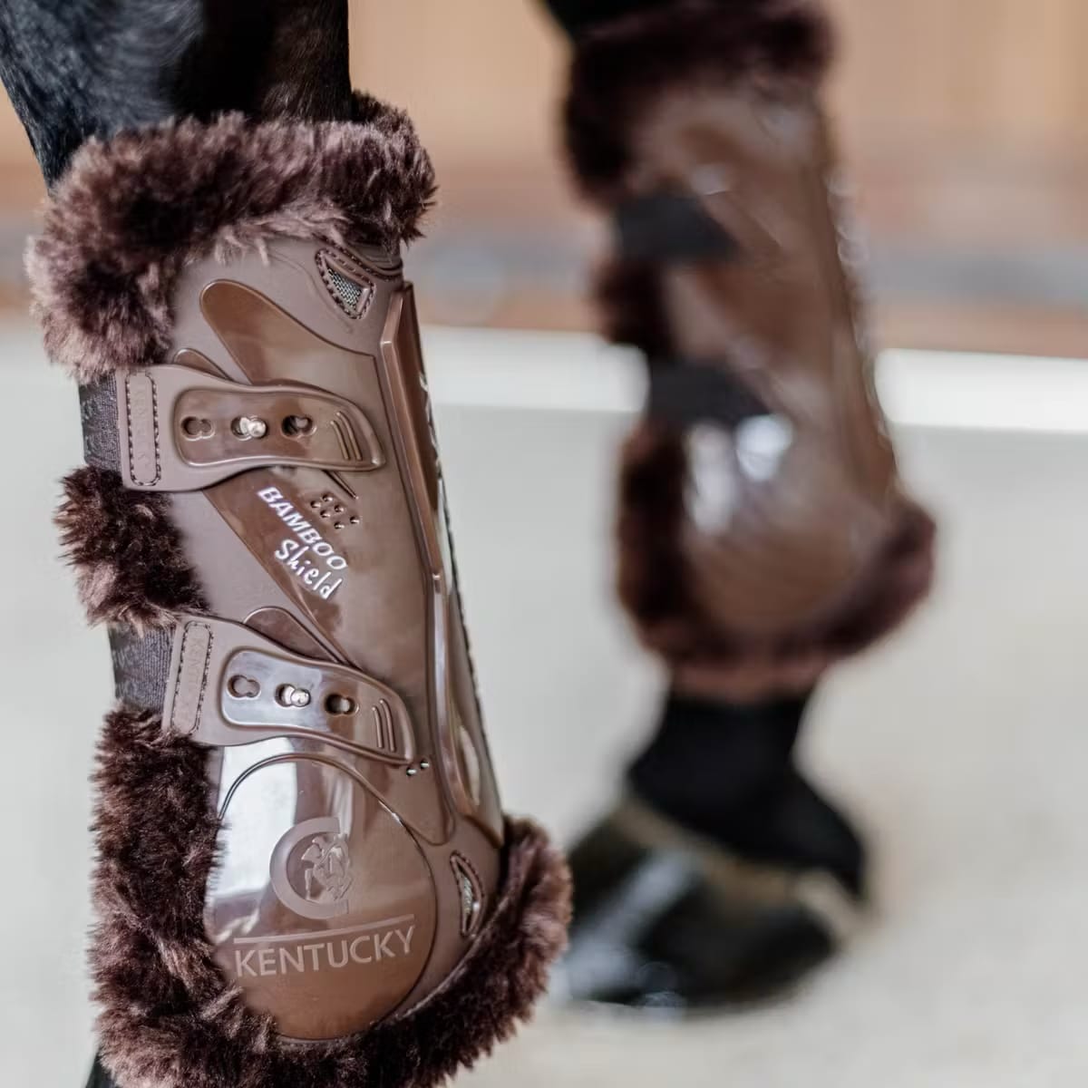 Kentucky Vegan Sheepskin Tendon Boots Bamboo Elastic - Løwenborg - Kentucky Horsewear