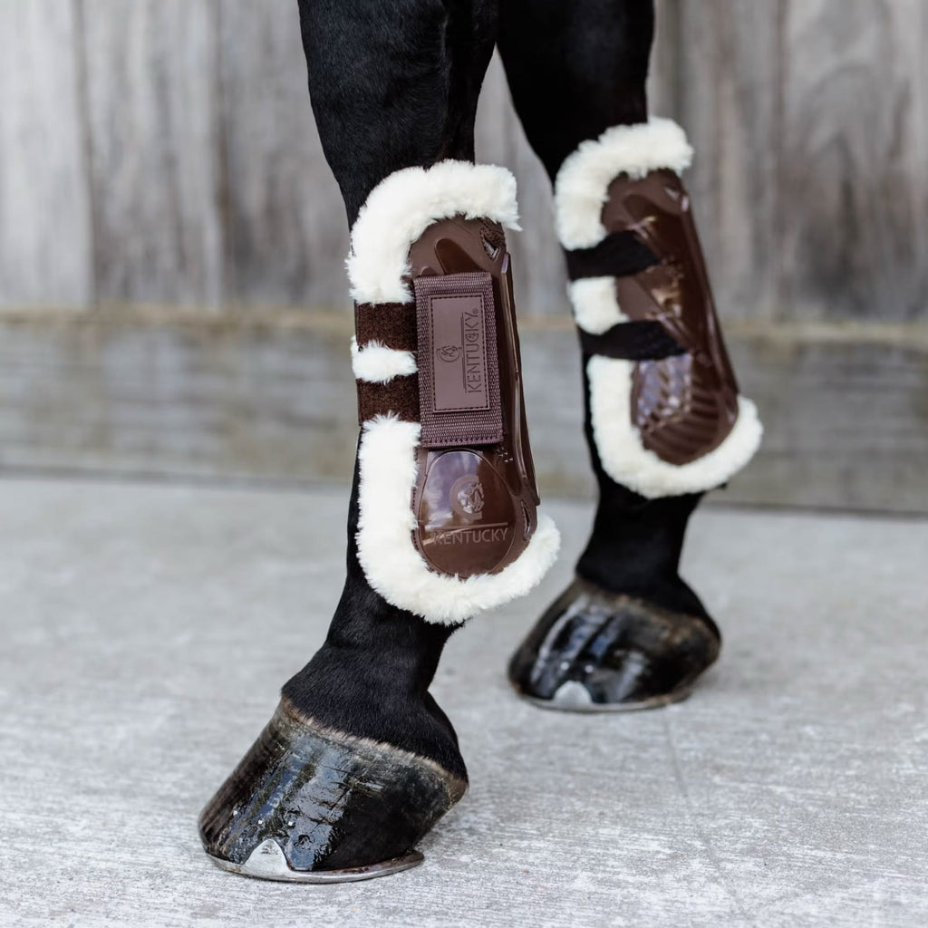 Kentucky Vegan Sheepskin Tendon Boots Velcro - Løwenborg - Kentucky Horsewear