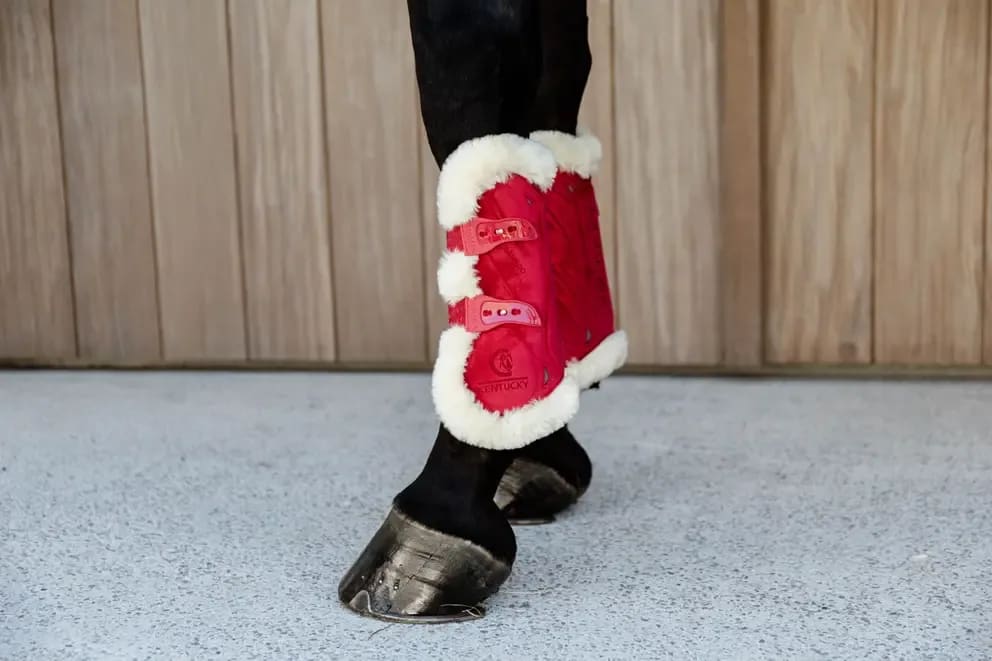 Kentucky Vegan Sheepskin Tendon Boots Bamboo Elastic Velvet - Løwenborg - Kentucky Horsewear