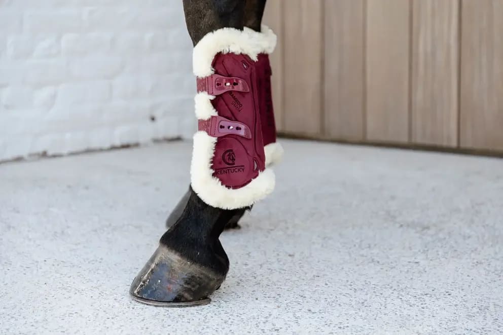 Kentucky Vegan Sheepskin Tendon Boots Bamboo Elastic Velvet - Løwenborg - Kentucky Horsewear