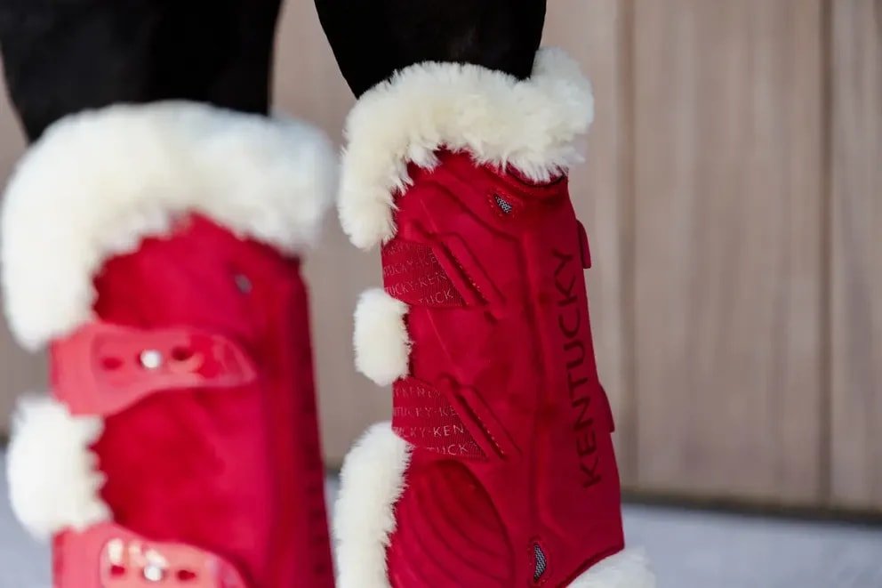 Kentucky Vegan Sheepskin Tendon Boots Bamboo Elastic Velvet - Løwenborg - Kentucky Horsewear
