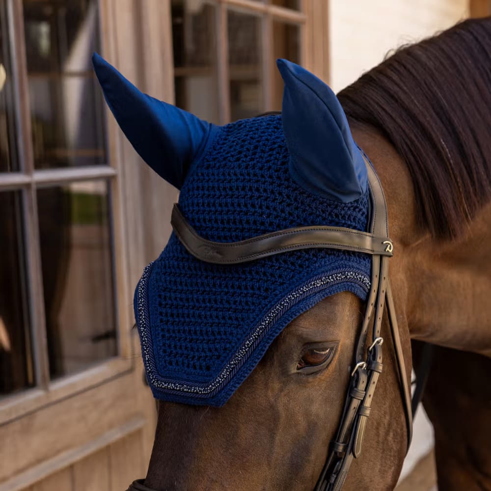 Kentucky Fly Veil Wellington Velvet Mini Pearls - Løwenborg - Kentucky Horsewear