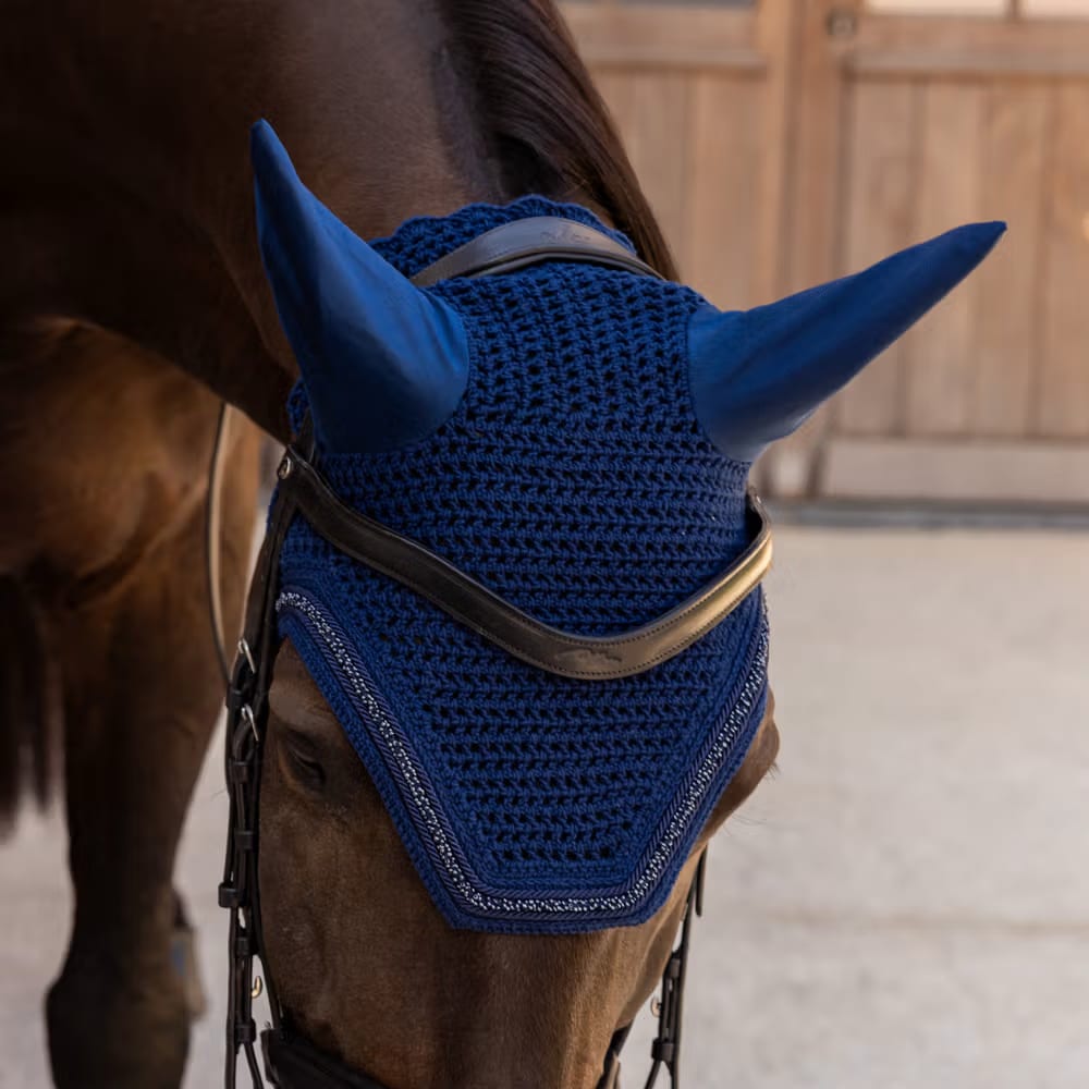 Kentucky Fly Veil Wellington Velvet Mini Pearls - Løwenborg - Kentucky Horsewear