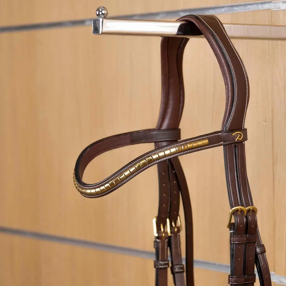 Dyon Brass Clincher V - Shaped Browband D Collection - Løwenborg - Dy'on