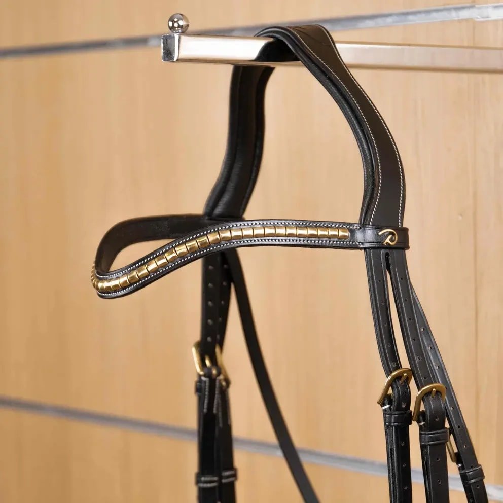 Dyon Brass Clincher V - Shaped Browband D Collection - Løwenborg - Dy'on