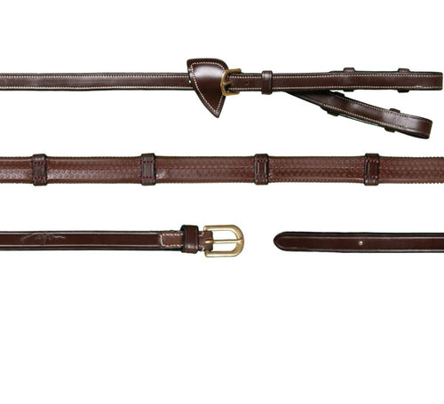 Dyon 13mm Converter Rubber Reins With 7 Leather Loops D Collection - Løwenborg - Dy'on