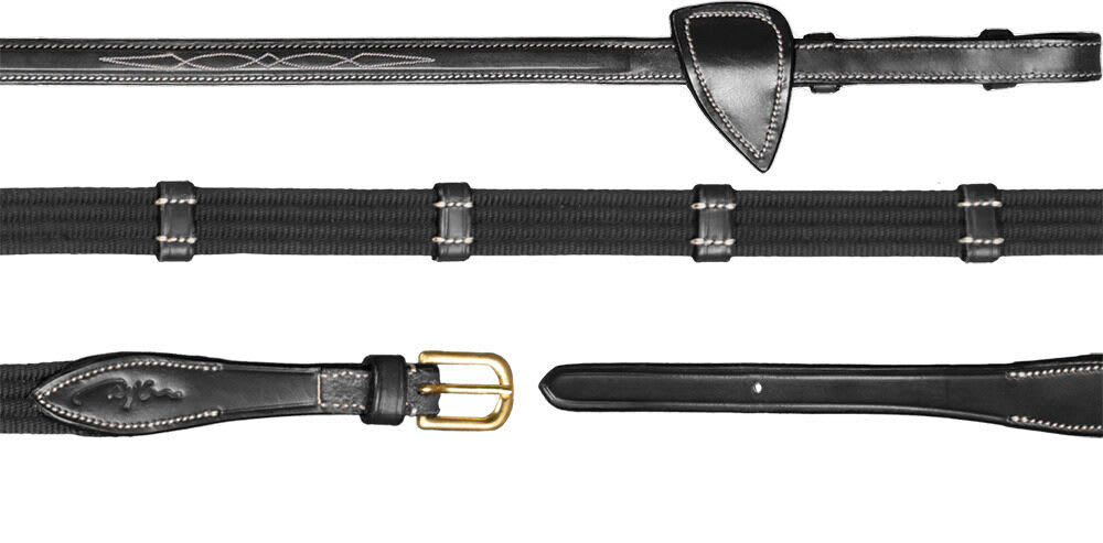 Dyon 16mm Web Reins With 9 Leather Loops D Collection - Løwenborg - Dy'on