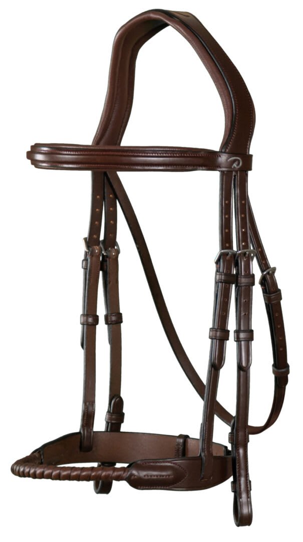 Dyon Leather Covered Rope Noseband Bridle New English Collection - Løwenborg - Dy'on
