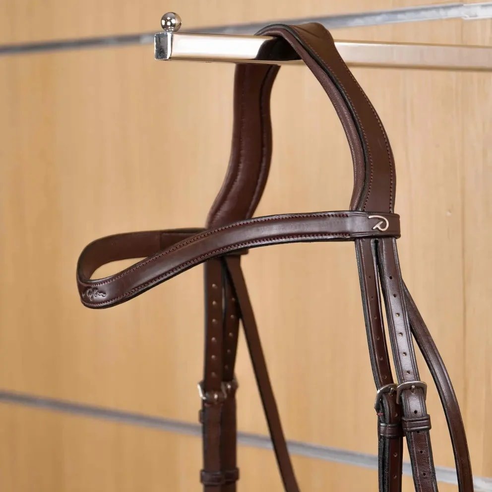 Dyon Flat Leather V - Shaped Browband New English Collection - Løwenborg - Dy'on