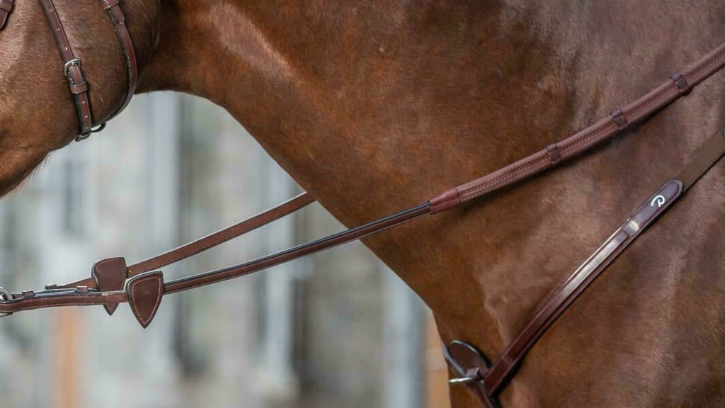 Dyon 13mm Rubber Reins With 7 Leather Loops New English Collection - Løwenborg - Dy'on