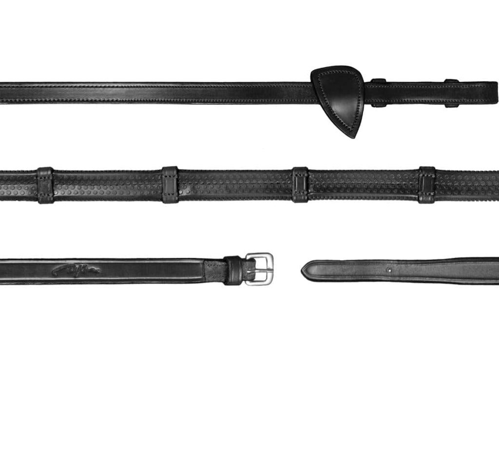 Dyon 13mm Rubber Reins With 7 Leather Loops New English Collection - Løwenborg - Dy'on