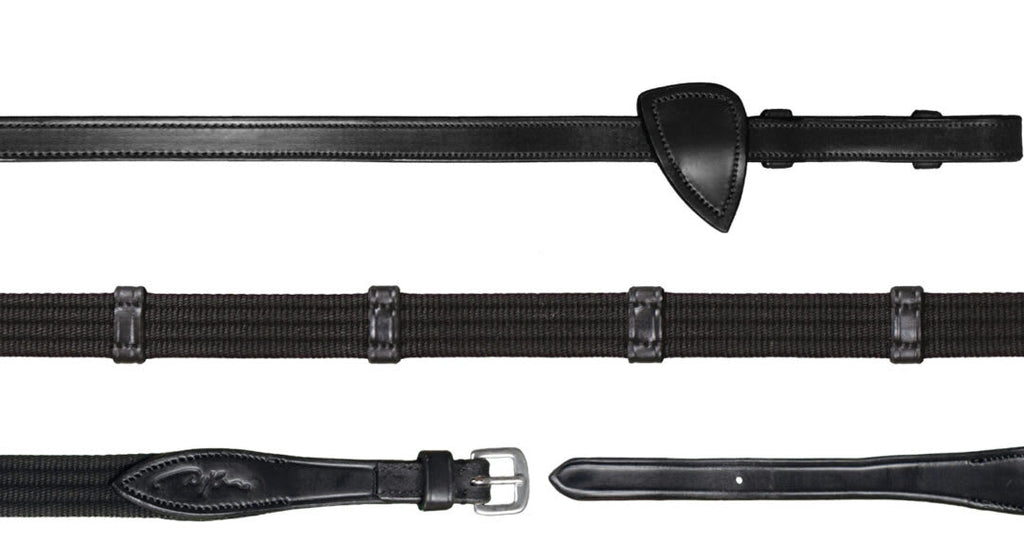 Dyon 16mm Web Reins With 9 Leather Loops New English Collection - Løwenborg - Dy'on