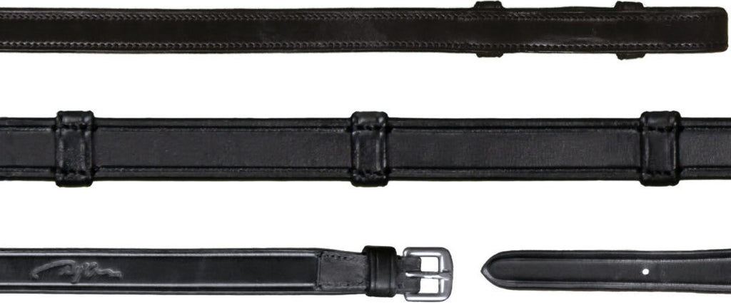 Dyon 16mm Full Leather Double Bridle Reins With 7 Leather Loops New English Collection - Løwenborg - Dy'on