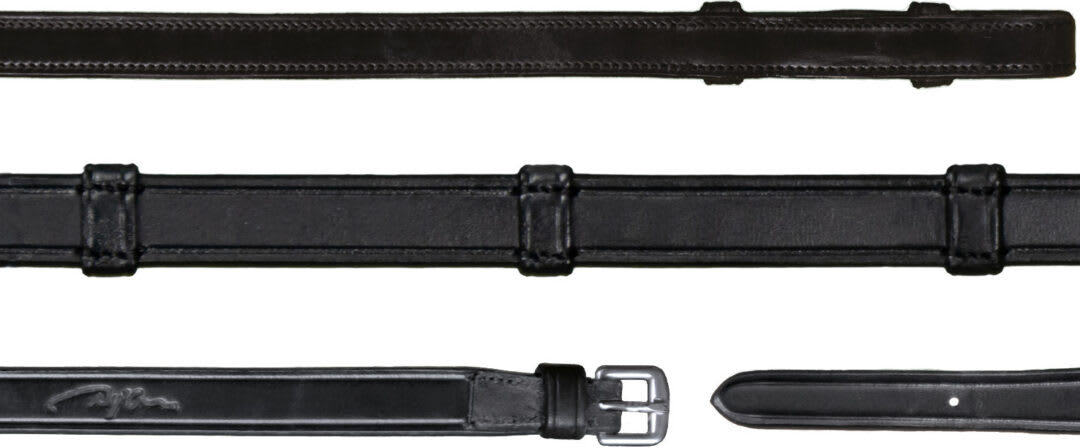 Dyon 16mm Full Leather Double Bridle Reins With 7 Leather Loops New English Collection