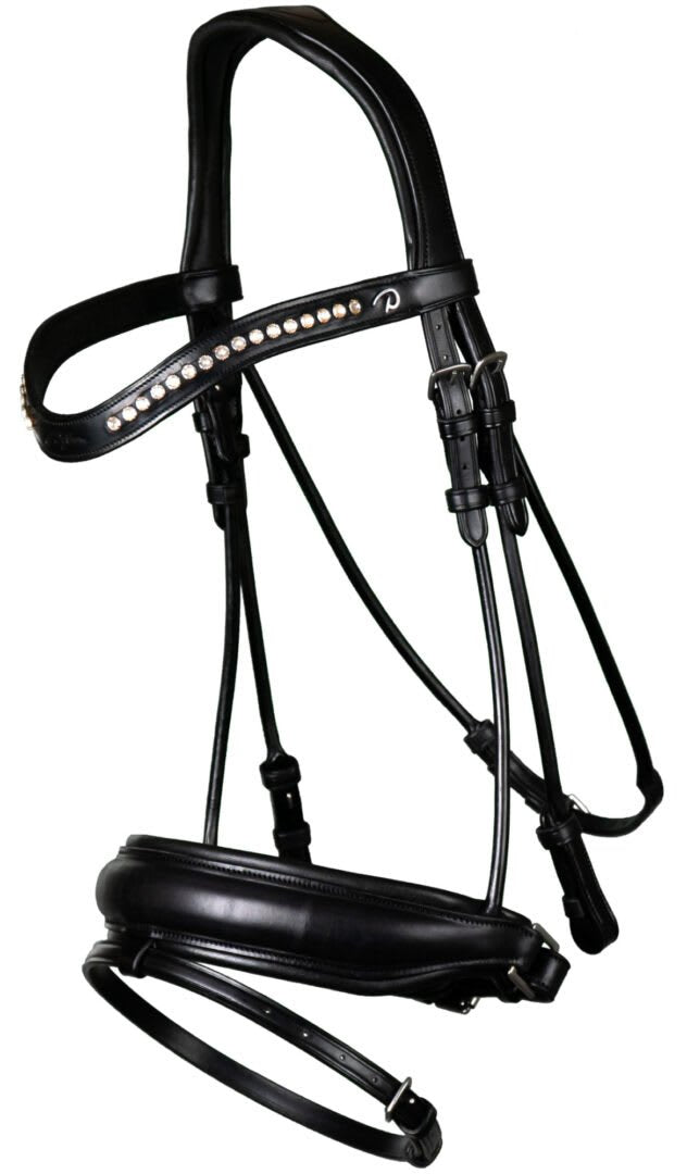 Dyon Matte Large Crank Noseband Bridle With Flash Rond Leather Collection - Løwenborg - Dy'on