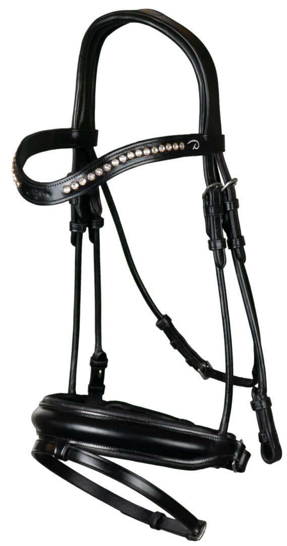 Dyon Matte Medium Crank Noseband Bridle With Flash Rond Leather Collection - Løwenborg - Dy'on