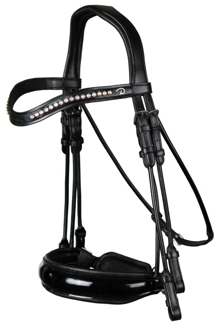 Dyon Patent Large Crank Noseband Double Bridle Rond Leather Collection - Løwenborg - Dy'on
