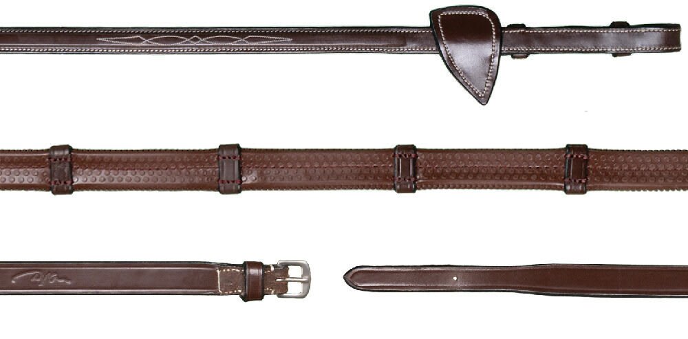 Dyon 13mm Rubber Reins With 7 Leather Loops US Collection - Løwenborg - Dy'on